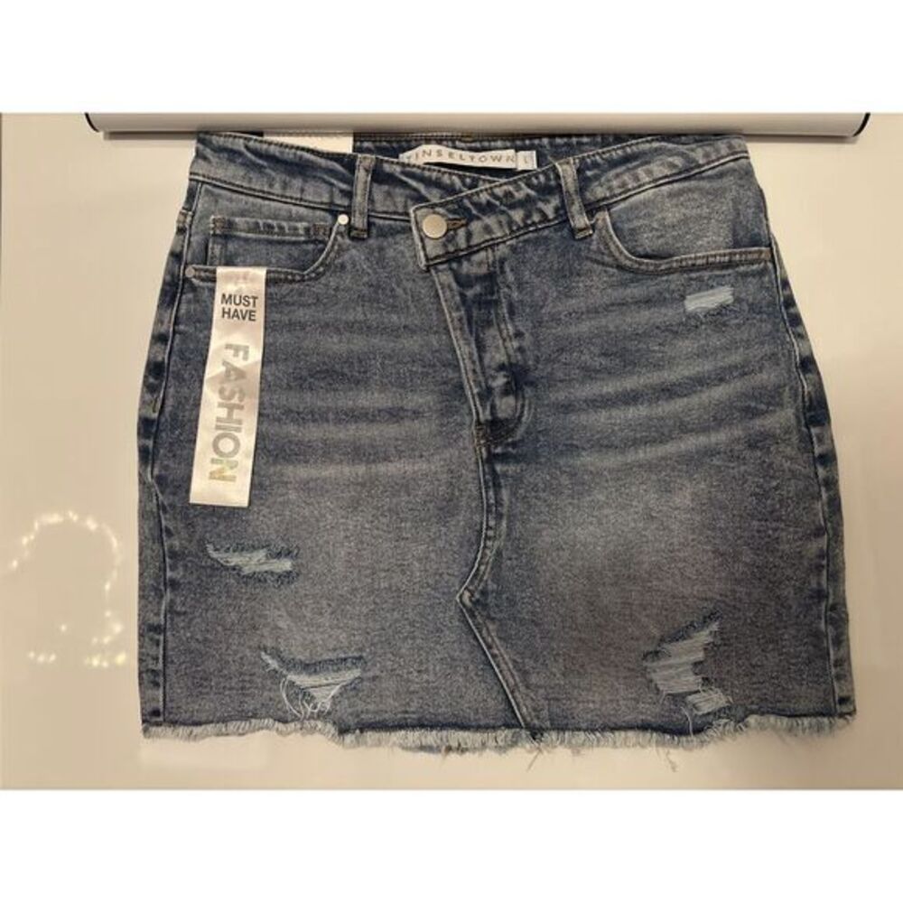 Tinseltown NWT‎ large denim skirt blue women's